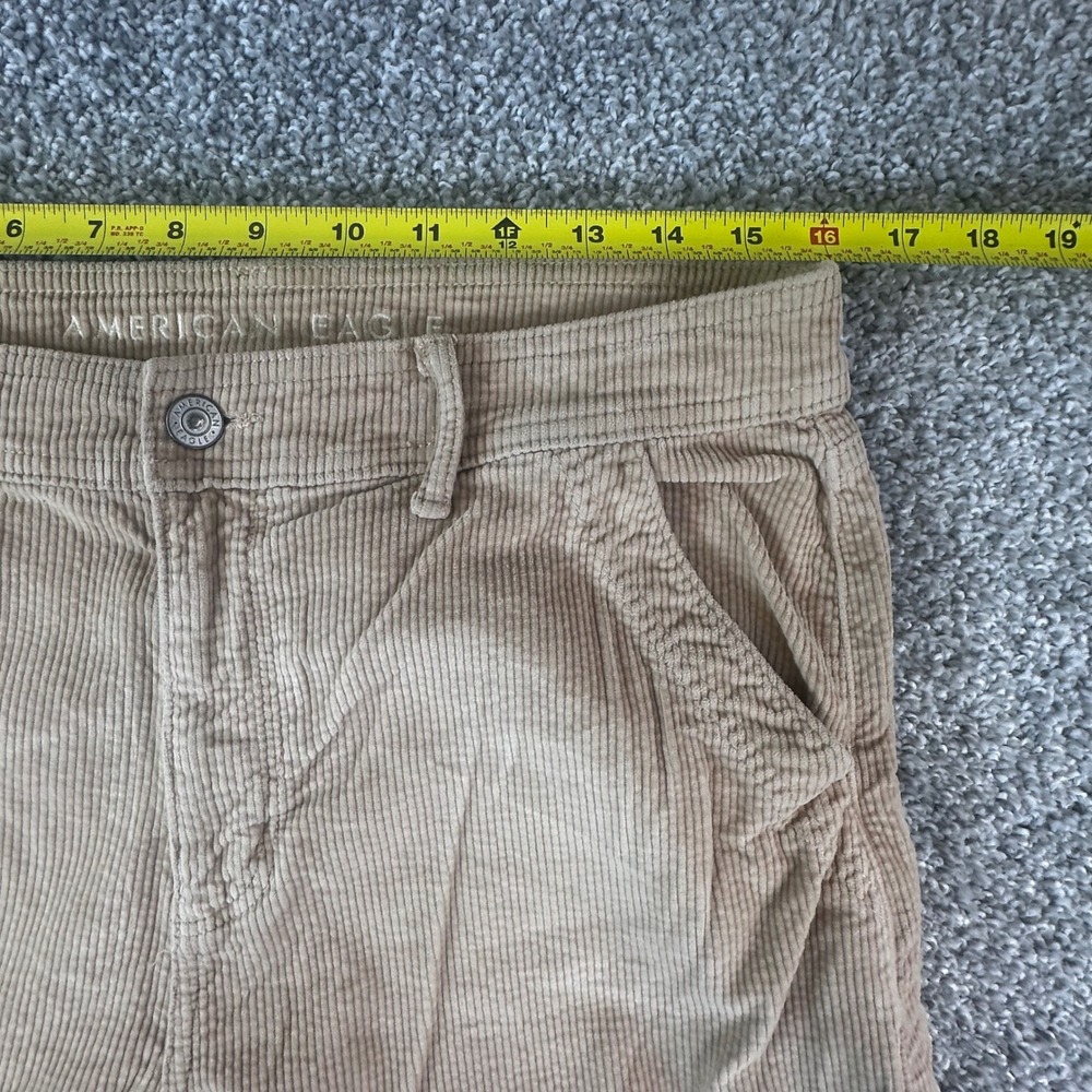 American Eagle Corduroy Cargo Pants Womens 10 Long Super High Rise Baggy Leg - Picture 7 of 9